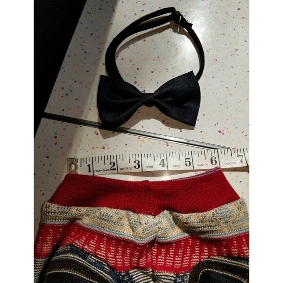 Handmade Dog Cat Summer Sweater SMALL Upcycled STRIPED RED BLUE TAN SWEATER - Picture 10 of 11